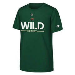 Minnesota Wild Fanatics Youth Authentic Pro Wordmark T-Shirt - Green | Fanatics on sale