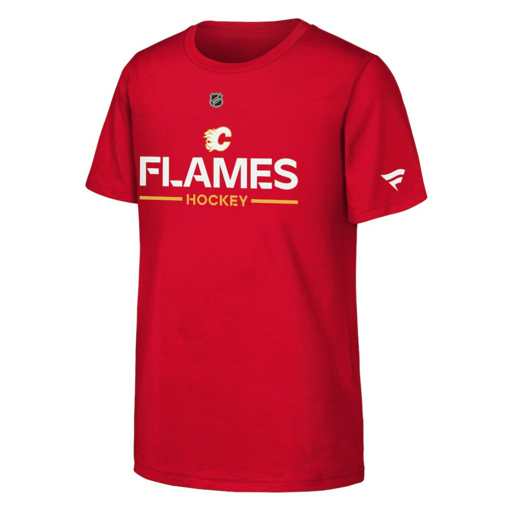 Calgary Flames Fanatics Youth Authentic Pro Wordmark T-Shirt - Red | Fanatics Lifestyle