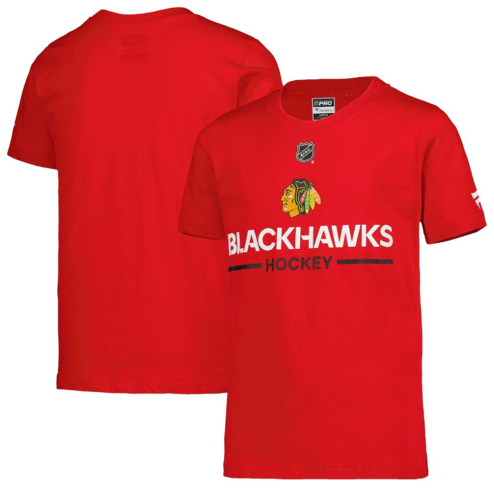 Chicago Blackhawks Fanatics Youth Authentic Pro Wordmark T-Shirt - Red | Fanatics sale