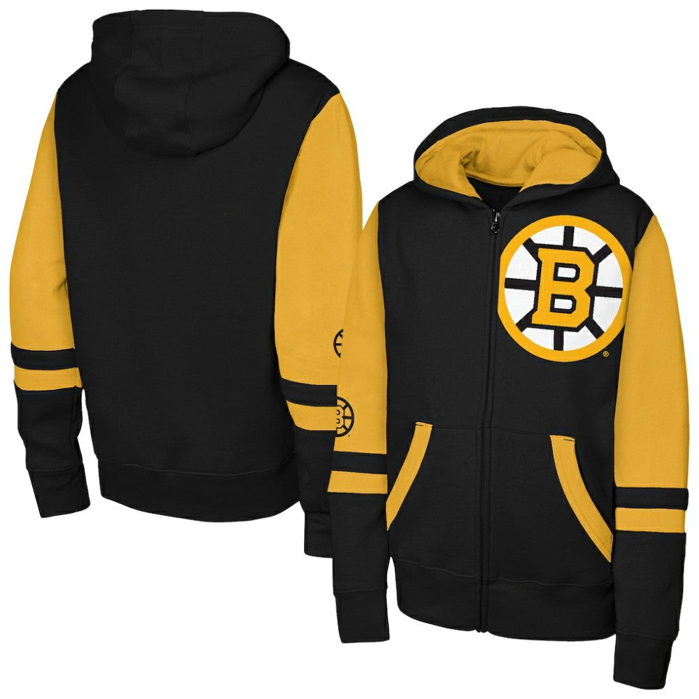 Boston Bruins Outerstuff Youth Face Off Full-Zip Hoodie - Black | NHL near me