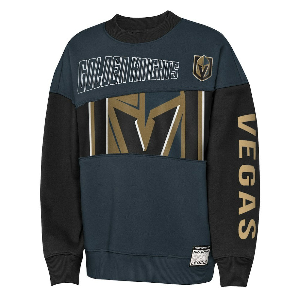 Vegas Golden Knights Outerstuff Youth Impact Player Sweatshirt - Steel/Black | NHL Clearance