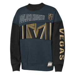 Vegas Golden Knights Outerstuff Youth Impact Player Sweatshirt - Steel/Black | NHL Clearance