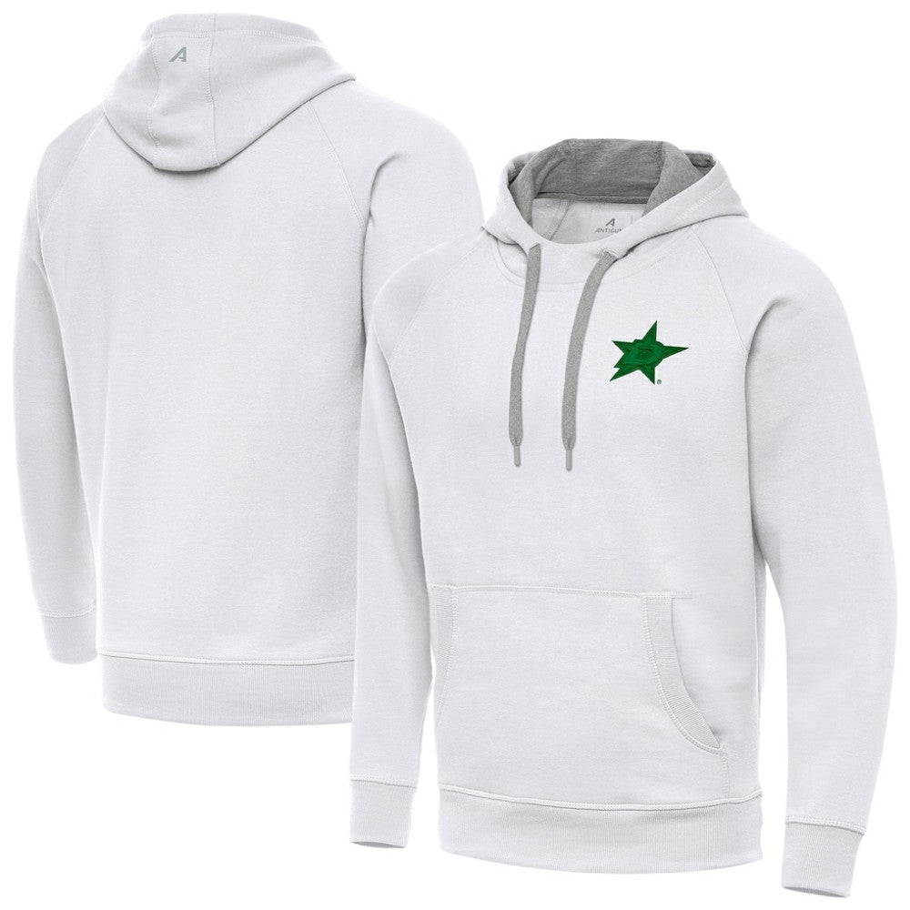 Dallas Stars Antigua St. Patrick's Day Victory Pullover Hoodie - White | NHL Lifestyle