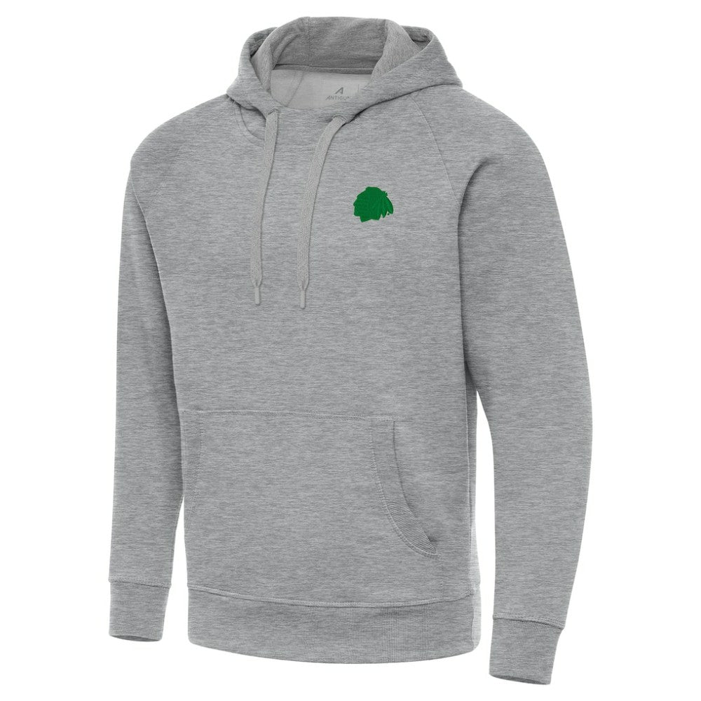 Chicago Blackhawks Antigua St. Patrick's Day Victory Pullover Hoodie - Heather Gray | NHL Clearance