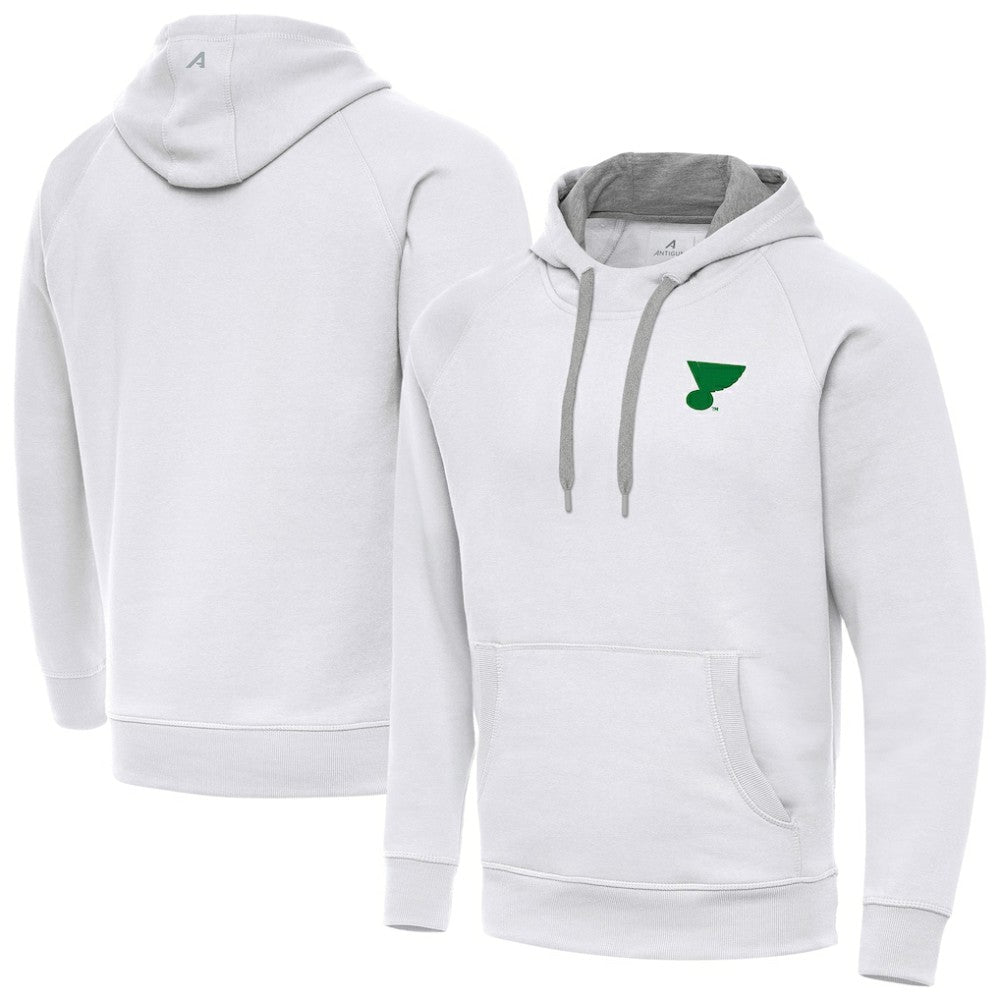 St. Louis Blues Antigua St. Patrick's Day Victory Pullover Hoodie - White | NHL sale
