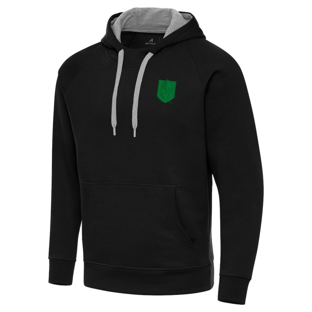Vegas Golden Knights Antigua St. Patrick's Day Victory Pullover Hoodie - Black | NHL Lifestyle