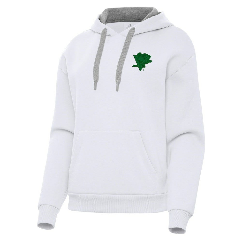 Pittsburgh Penguins Antigua Women's St. Patrick's Day Victory Pullover Hoodie - White | NHL Clearance