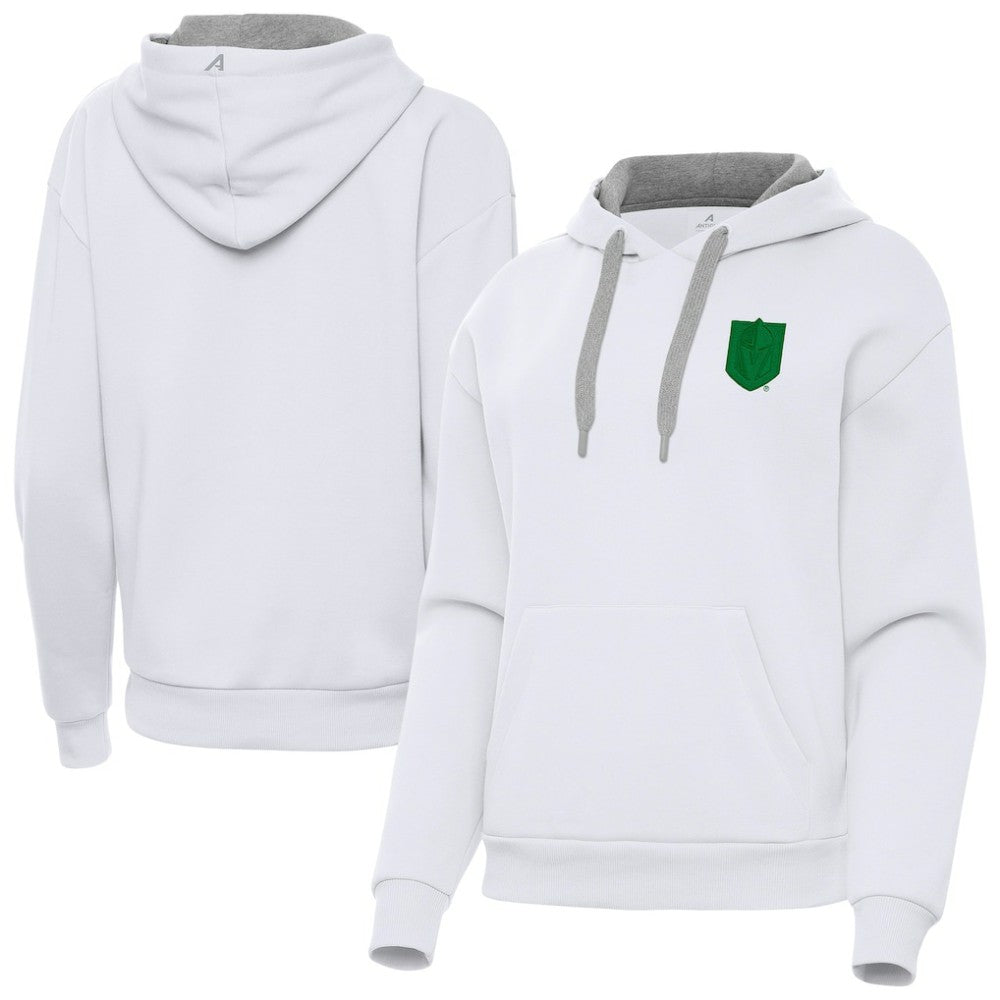 Vegas Golden Knights Antigua Women's St. Patrick's Day Victory Pullover Hoodie - White | NHL discount