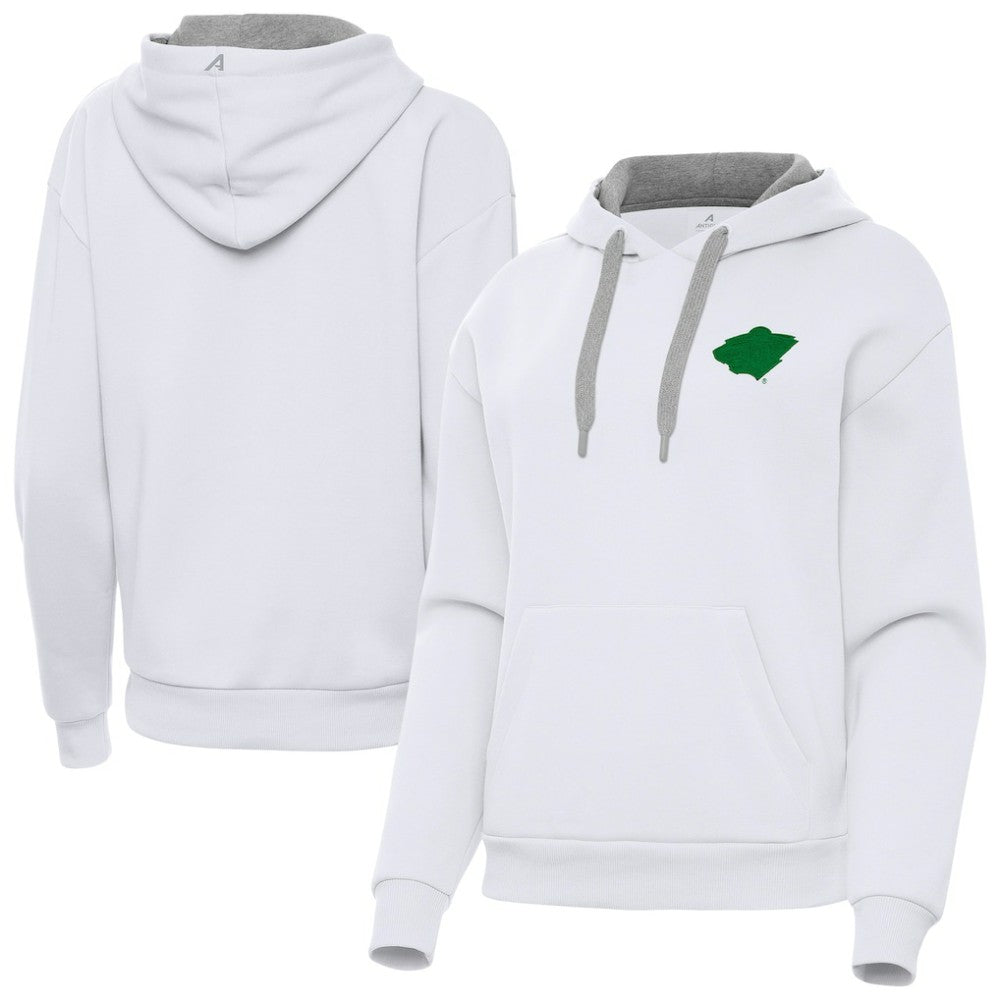 Minnesota Wild Antigua Women's St. Patrick's Day Victory Pullover Hoodie - White | NHL Lifestyle