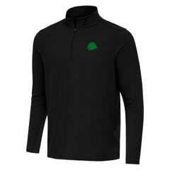 Chicago Blackhawks Antigua St. Patrick Intent Quarter-Zip Pullover Top - Black | NHL Lifestyle