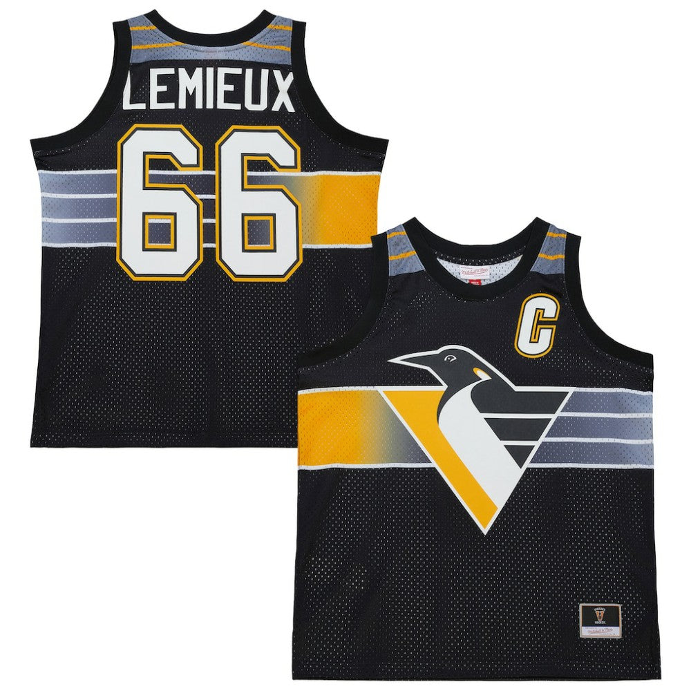 Mario Lemieux Pittsburgh Penguins Mitchell & Ness Unisex Maxxed Out Fashion Basketball Jersey - Black | NHL Lifestyle