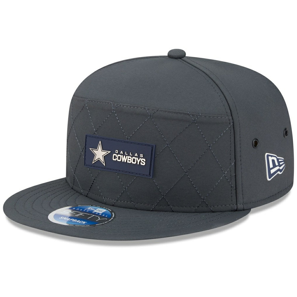 Dallas Cowboys New Era 2025 Sideline Cold Weather Split Panel 9FIFTY Snapback Hat - Charcoal - NFL