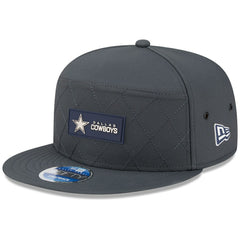 Dallas Cowboys New Era 2025 Sideline Cold Weather Split Panel 9FIFTY Snapback Hat - Charcoal - NFL