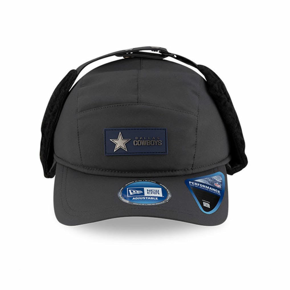 Dallas Cowboys New Era 2025 Sideline Cold Weather Runner Dog Ear Adjustable Hat - Charcoal - NFL