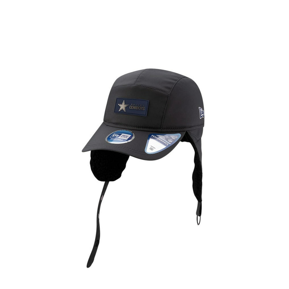 Dallas Cowboys New Era 2025 Sideline Cold Weather Runner Dog Ear Adjustable Hat - Charcoal - NFL