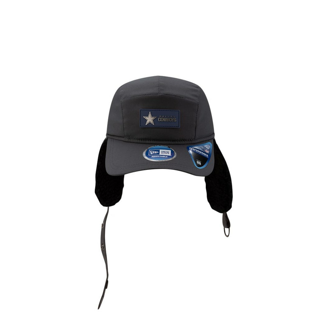 Dallas Cowboys New Era 2025 Sideline Cold Weather Runner Dog Ear Adjustable Hat - Charcoal - NFL