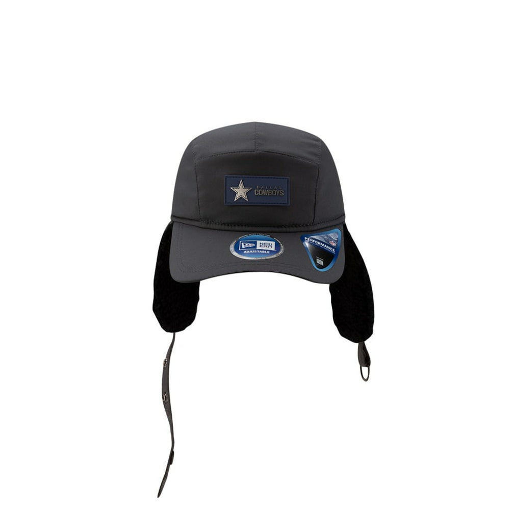 Dallas Cowboys New Era 2025 Sideline Cold Weather Runner Dog Ear Adjustable Hat - Charcoal - NFL
