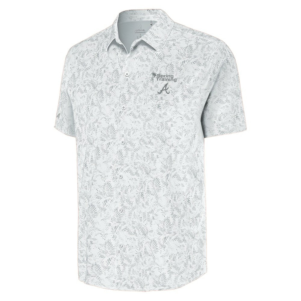 Atlanta Braves Antigua Palm Tree Spring Training Lush Button-Up Shirt Outlet