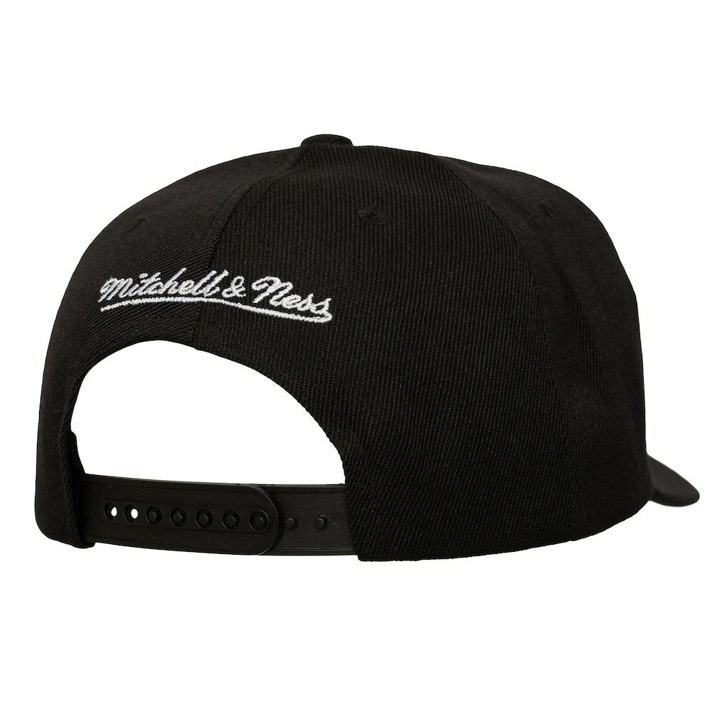 Mitchell & Ness Boston Celtics Busted Logo Wordmark Wrap-Around Pro Pinch Adjustable Hat Black