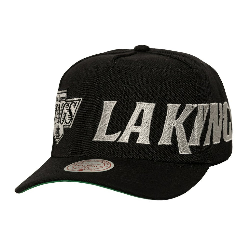Los Angeles Kings Mitchell & Ness Busted Logo Wordmark Wrap-Around Pro Pinch Adjustable Hat - Black | NHL discount