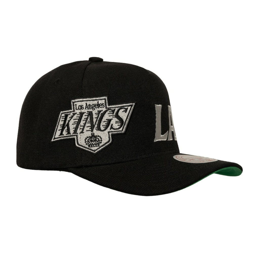 Los Angeles Kings Mitchell & Ness Busted Logo Wordmark Wrap-Around Pro Pinch Adjustable Hat - Black | NHL discount