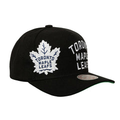 Toronto Maple Leafs Mitchell & Ness Busted Logo Wordmark Wrap-Around Pro Pinch Adjustable Hat - Black | NHL near me