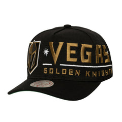 Vegas Golden Knights Mitchell & Ness Busted Logo Wordmark Wrap-Around Pro Pinch Adjustable Hat - Black | NHL near me