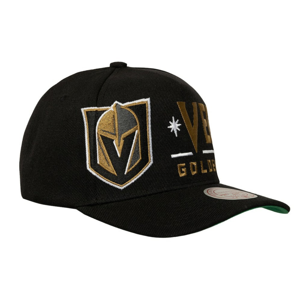 Vegas Golden Knights Mitchell & Ness Busted Logo Wordmark Wrap-Around Pro Pinch Adjustable Hat - Black | NHL near me