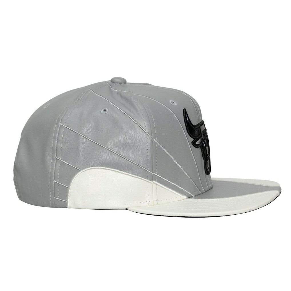 Mitchell & Ness Chicago Bulls Day 12 Two-Tone Faux Leather Snapback Hat Gray/White