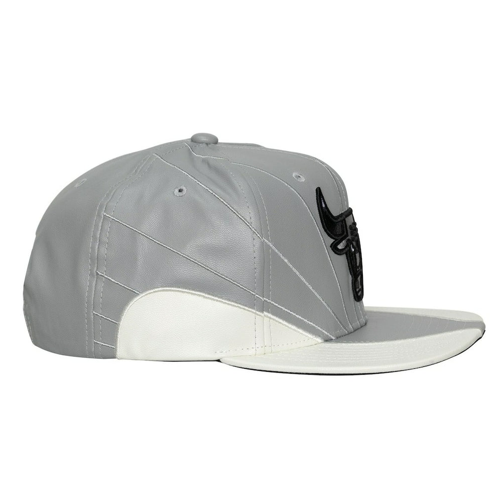 Mitchell & Ness Chicago Bulls Day 12 Two-Tone Faux Leather Snapback Hat Gray/White