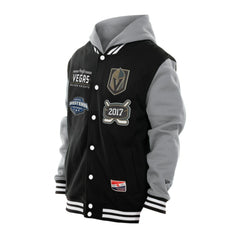 Vegas Golden Knights New Era Full-Snap Fleece Hoodie Jacket - Black/Grey | New Era discount