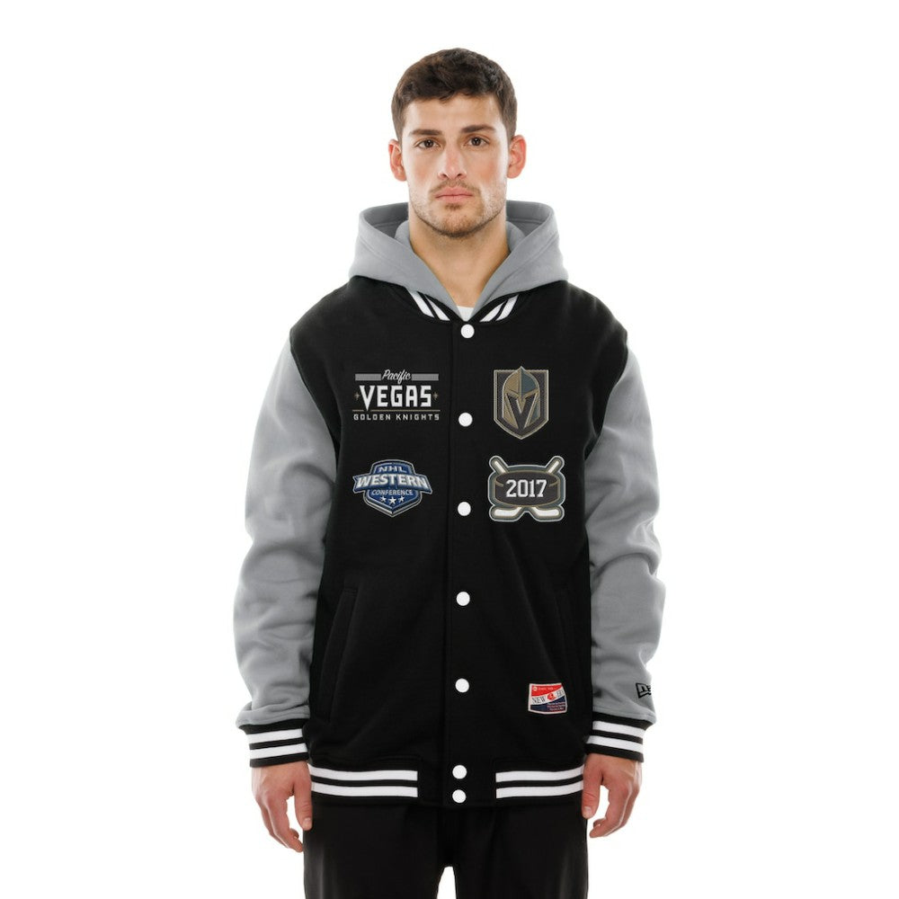 Vegas Golden Knights New Era Full-Snap Fleece Hoodie Jacket - Black/Grey | New Era discount