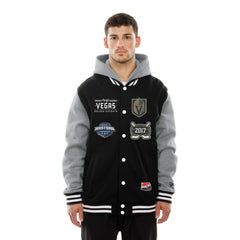 Vegas Golden Knights New Era Full-Snap Fleece Hoodie Jacket - Black/Grey | New Era discount