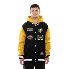 Pittsburgh Penguins New Era Full-Snap Fleece Hoodie Jacket - Black/Gold | New Era on sale