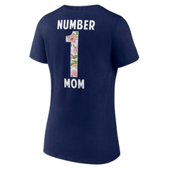 Dallas Cowboys Women's Floral Number 1 Mom V-Neck T-Shirt - Navy - NFL