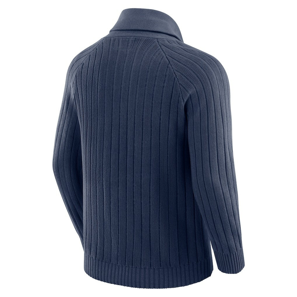 Dallas Cowboys J. Palmer The Playmaker Cardigan Raglan Sweater - Navy - NFL