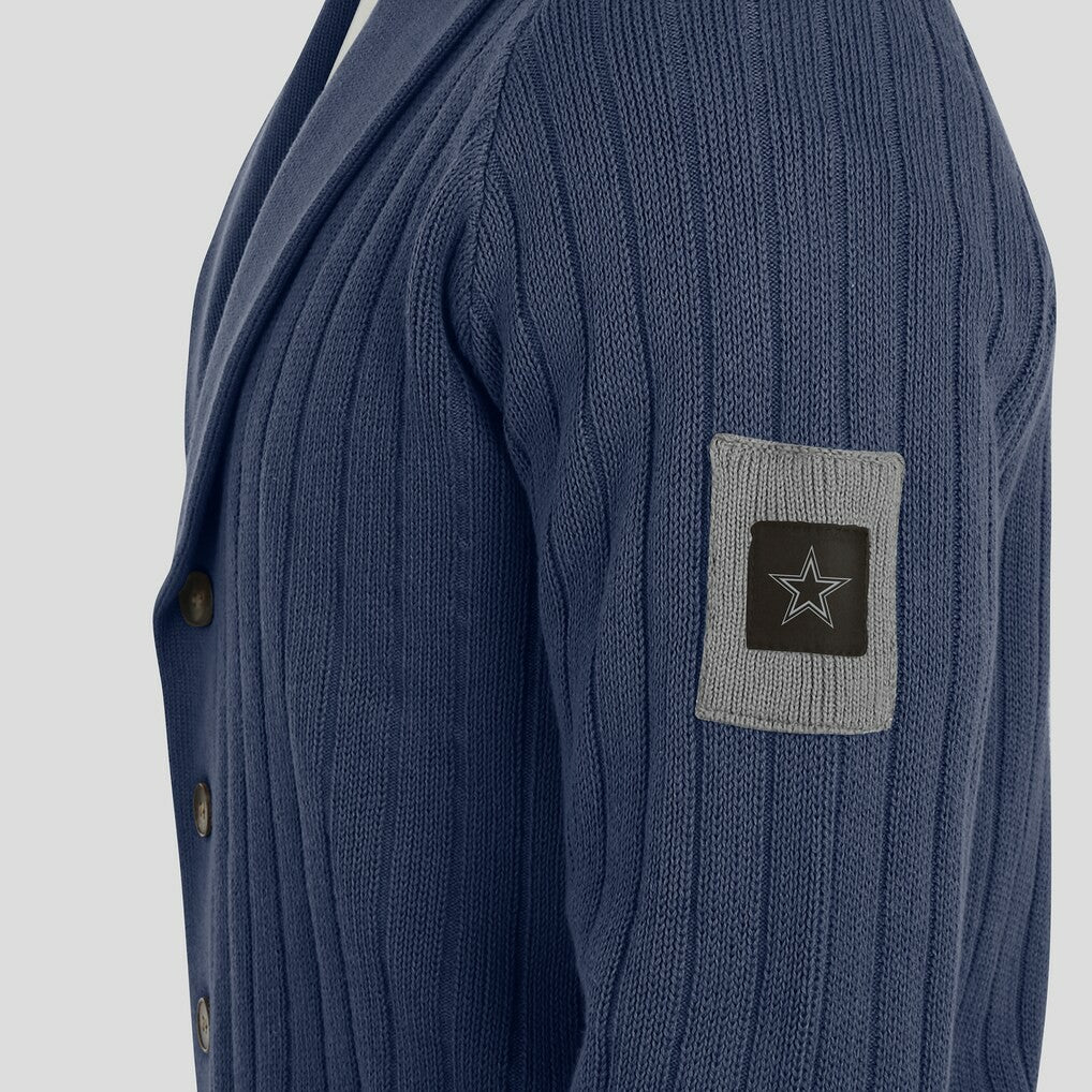Dallas Cowboys J. Palmer The Playmaker Cardigan Raglan Sweater - Navy - NFL