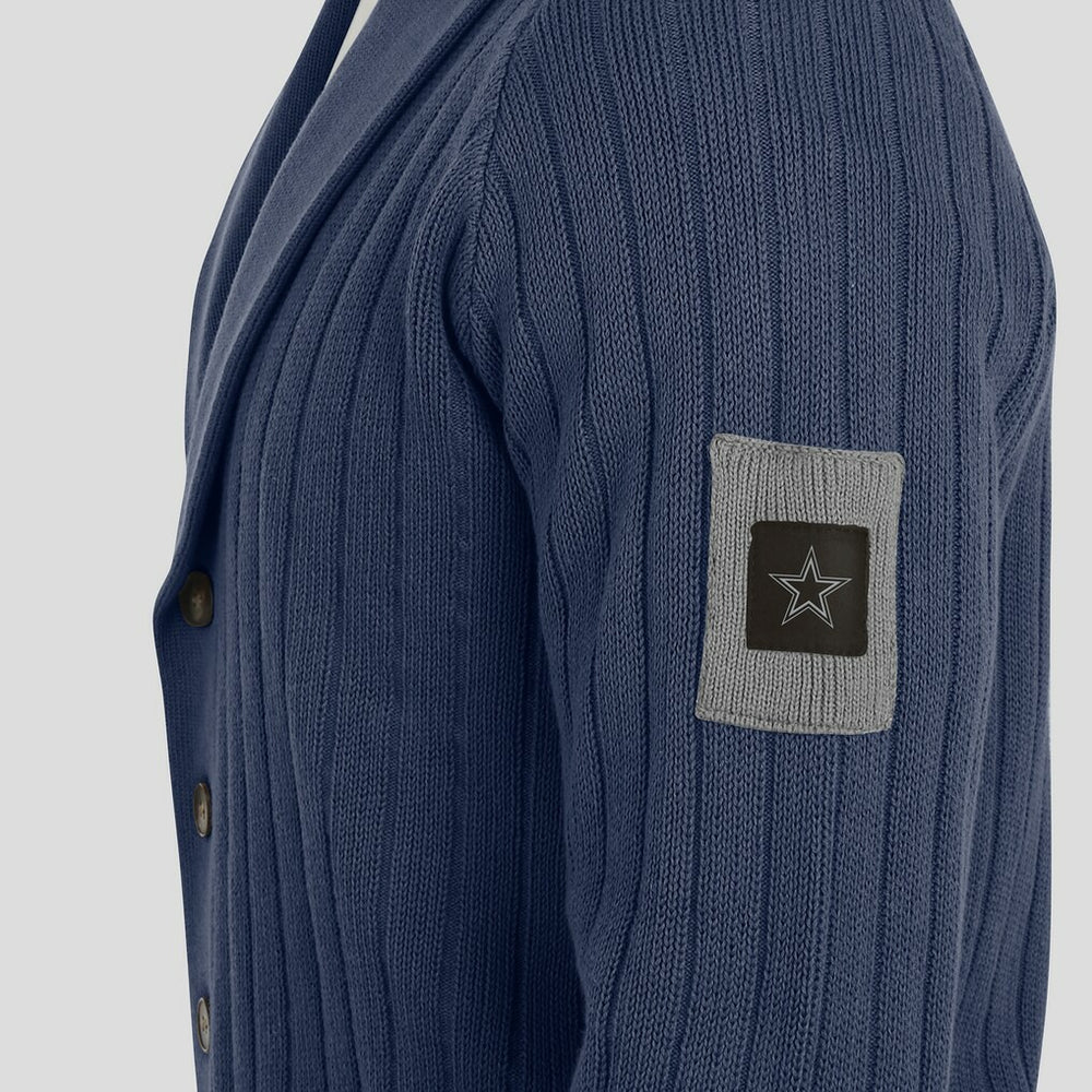 Dallas Cowboys J. Palmer The Playmaker Cardigan Raglan Sweater - Navy - NFL