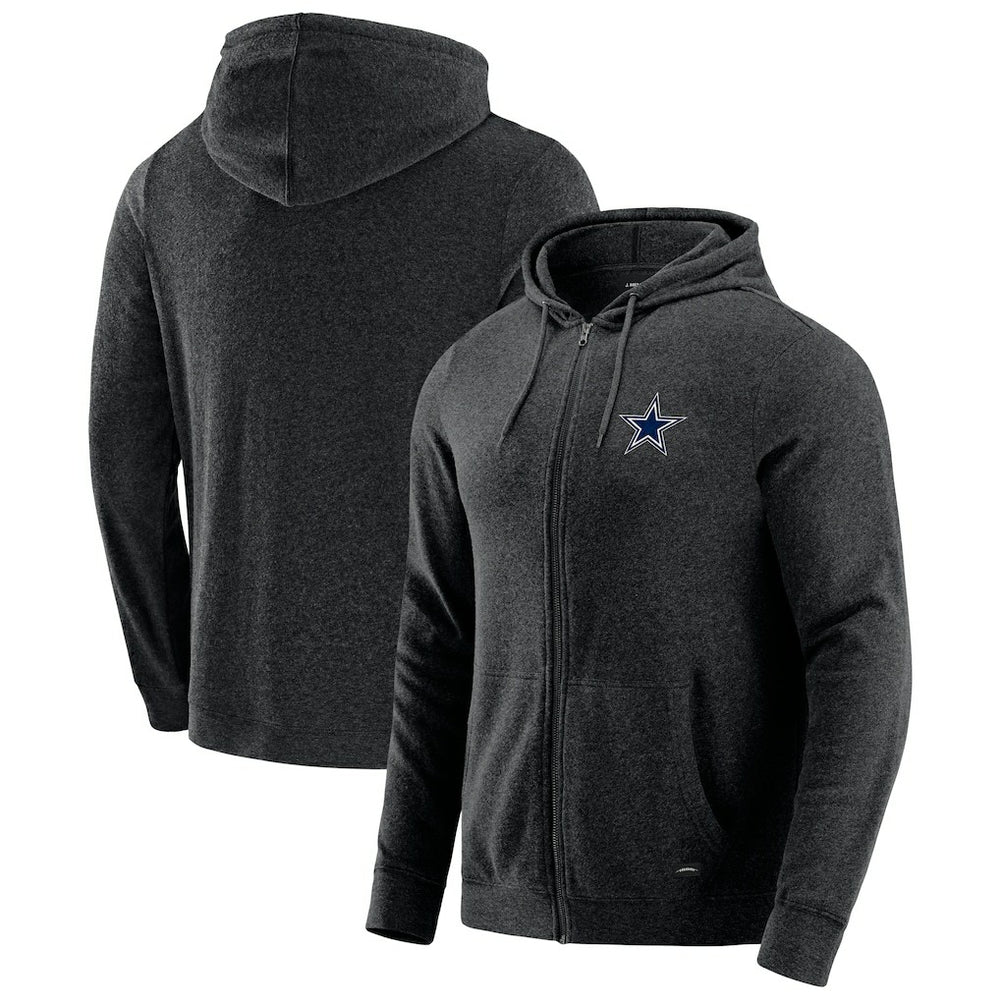 Dallas Cowboys J. Palmer Players Lounge Tri-Blend Full-Zip Hoodie - Dark Heather Gray - NFL