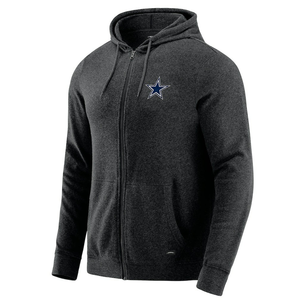 Dallas Cowboys J. Palmer Players Lounge Tri-Blend Full-Zip Hoodie - Dark Heather Gray - NFL