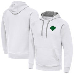 New York Knicks Antigua St. Patrick's Day Victory Raglan Pullover Hoodie White