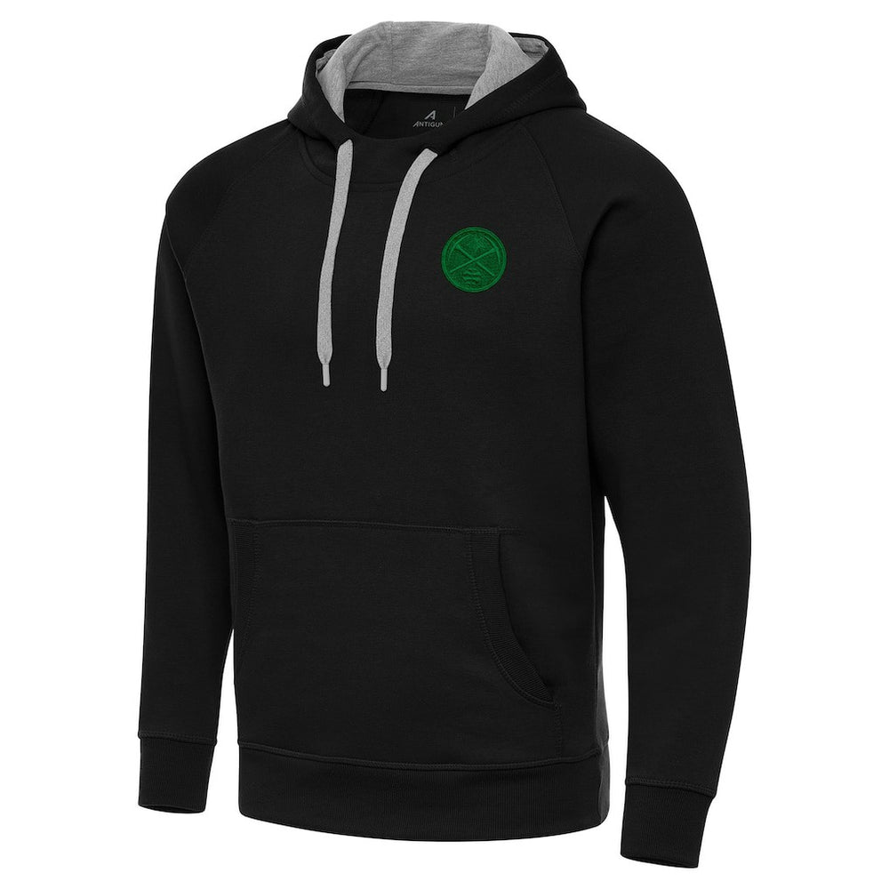 Denver Nuggets Antigua St. Patrick's Day Victory Raglan Pullover Hoodie Black