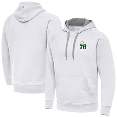Philadelphia 76ers Antigua St. Patrick's Day Victory Raglan Pullover Hoodie White