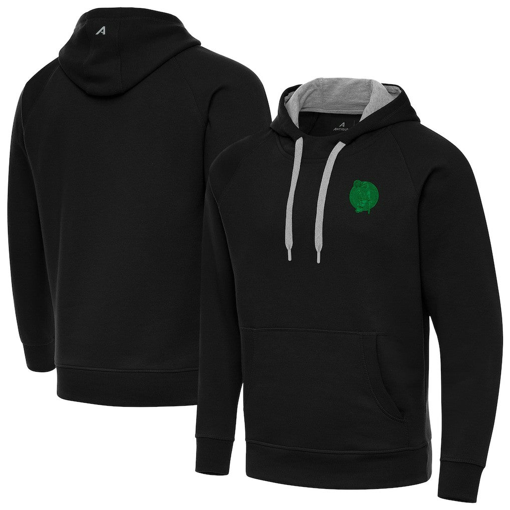 Boston Celtics Antigua St. Patrick's Day Victory Raglan Pullover Hoodie Black
