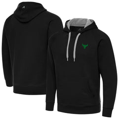 Chicago Bulls Antigua St. Patrick's Day Victory Raglan Pullover Hoodie Black