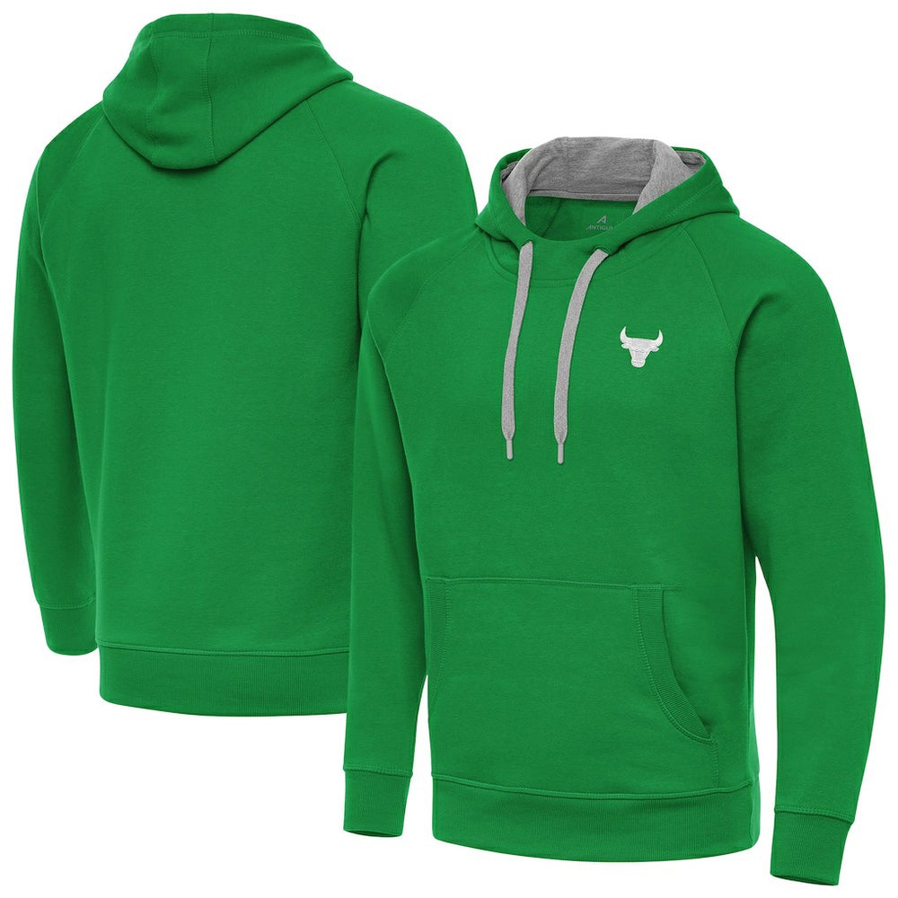 Chicago Bulls Antigua St. Patrick's Day Victory Raglan Pullover Hoodie Kelly Green