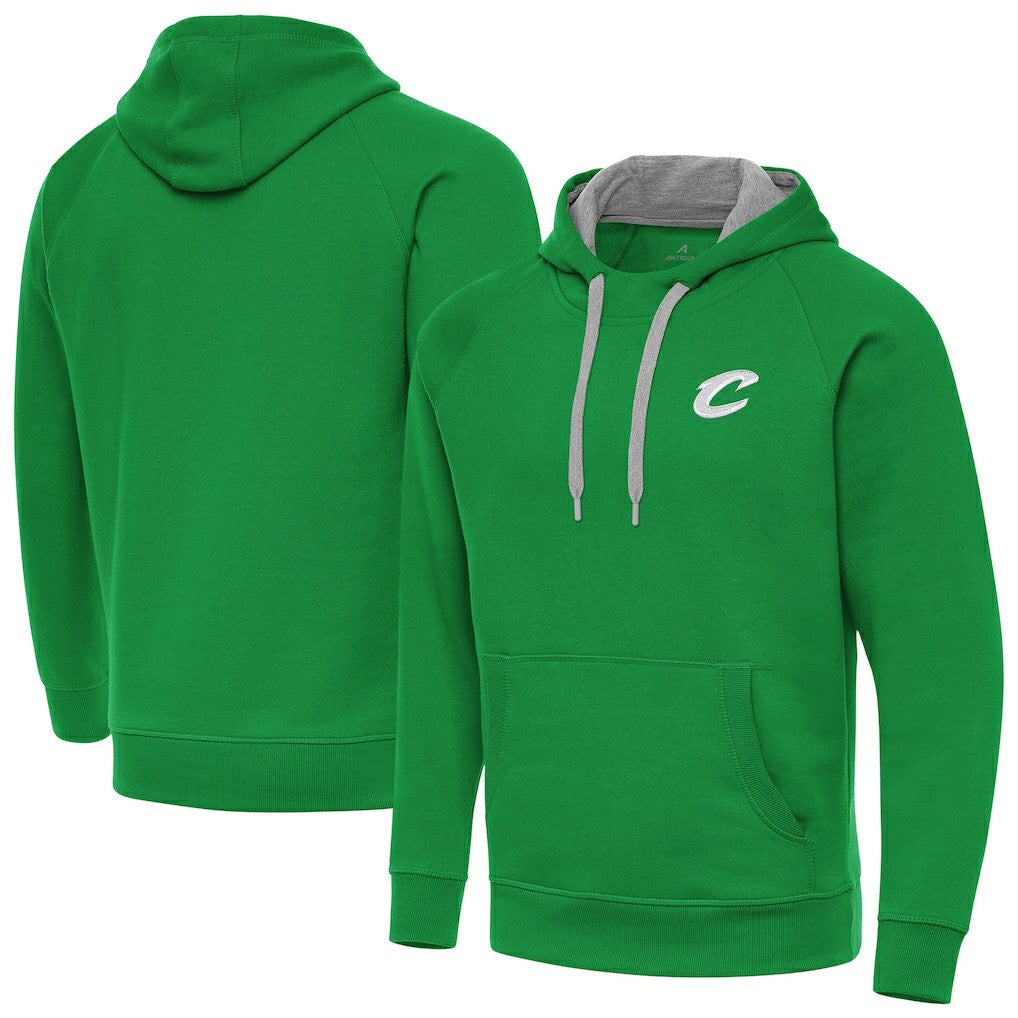 Cleveland Cavaliers Antigua St. Patrick's Day Victory Raglan Pullover Hoodie Kelly Green