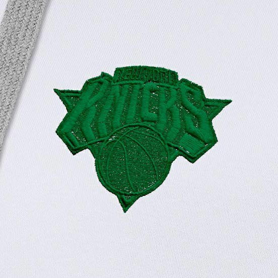 New York Knicks Antigua Women's St. Patrick's Day Victory Pullover Hoodie White