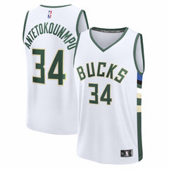 Fanatics Giannis Antetokounmpo Milwaukee Bucks Fast Break Replica Player Jersey Association Edition White