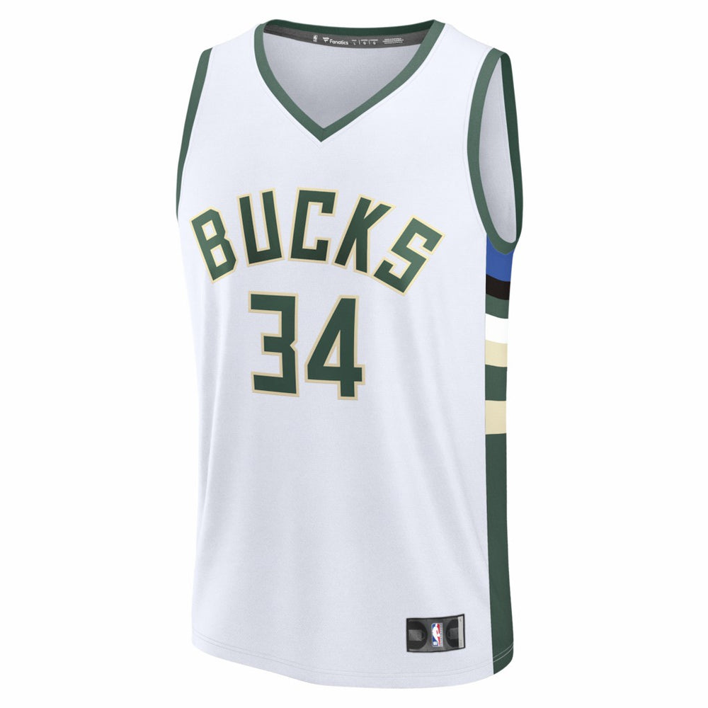 Fanatics Giannis Antetokounmpo Milwaukee Bucks Fast Break Replica Player Jersey Association Edition White
